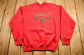 Vintage 1990s Embroidered Christmas Ornament Crewneck , Vintage Holiday Sweatshirt , Made In USA , Pullover Sweatshirt , Streetwear