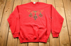 Vintage 1990s Embroidered Christmas Ornament Crewneck , Vintage Holiday Sweatshirt , Made In USA , Pullover Sweatshirt , Streetwear