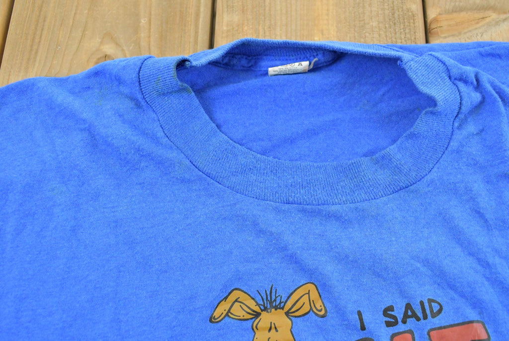 Vintage 1990s Funny Donkey I Said Sit Poop Graphic T-Shirt Mens L /