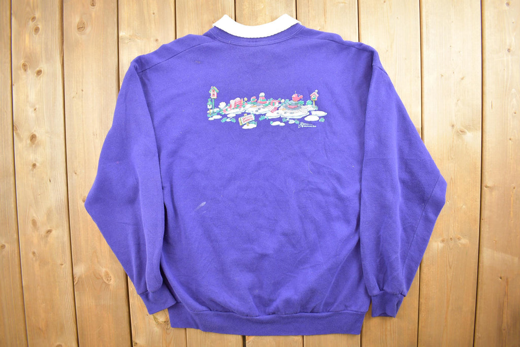 Vintage 1990s Christmas Embroidered Grandma Style Crewneck Sweater