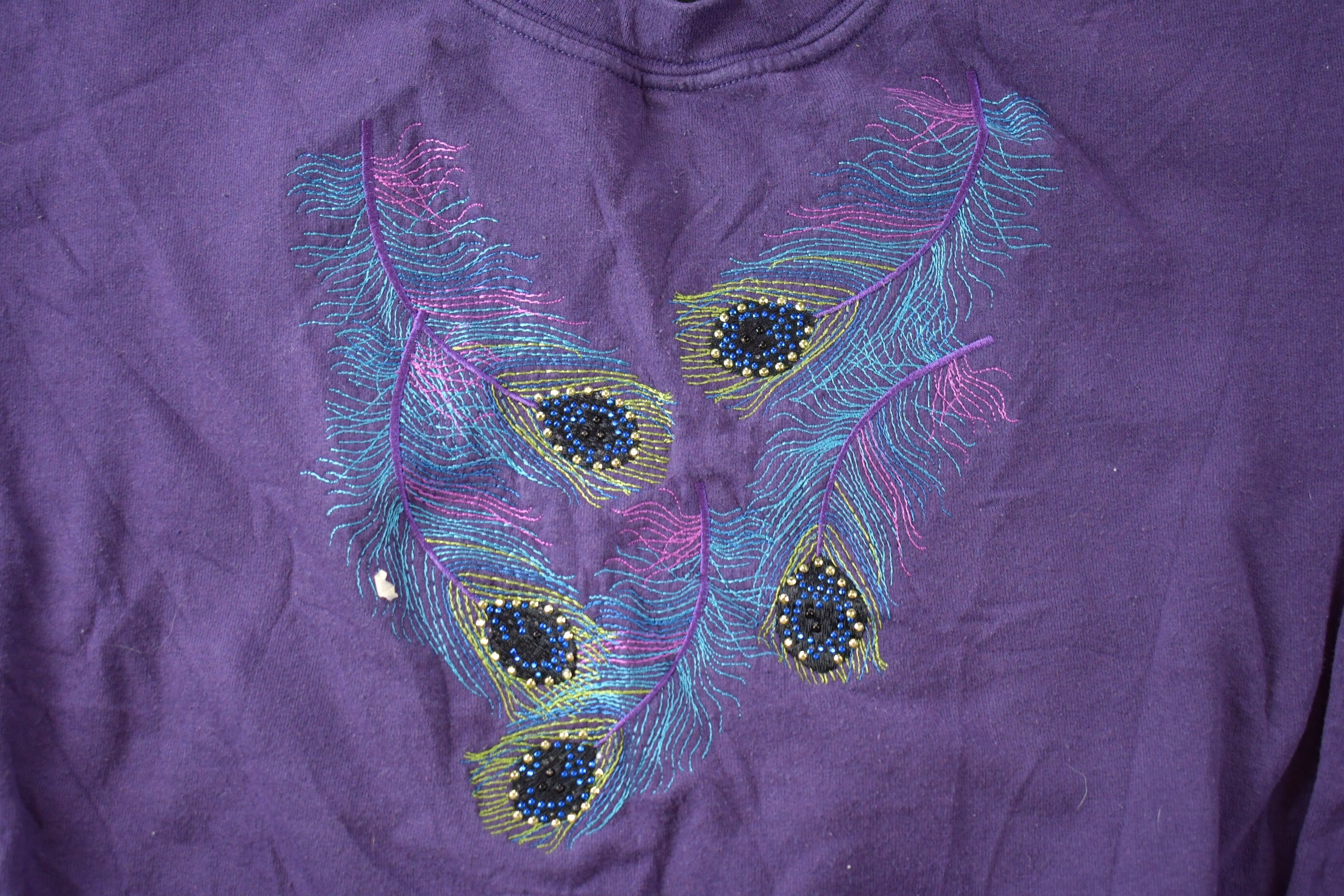 Vintage 1990s Peacock Feather Cute Crewneck Sweater
