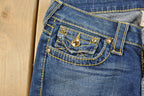 Vintage Y2K True Religion Low Rise Flare Jeans Women's 29 x 31 / Bell Bottom / Y2K Style / Embroidered Jeans / 2000s / Contrast Stitching
