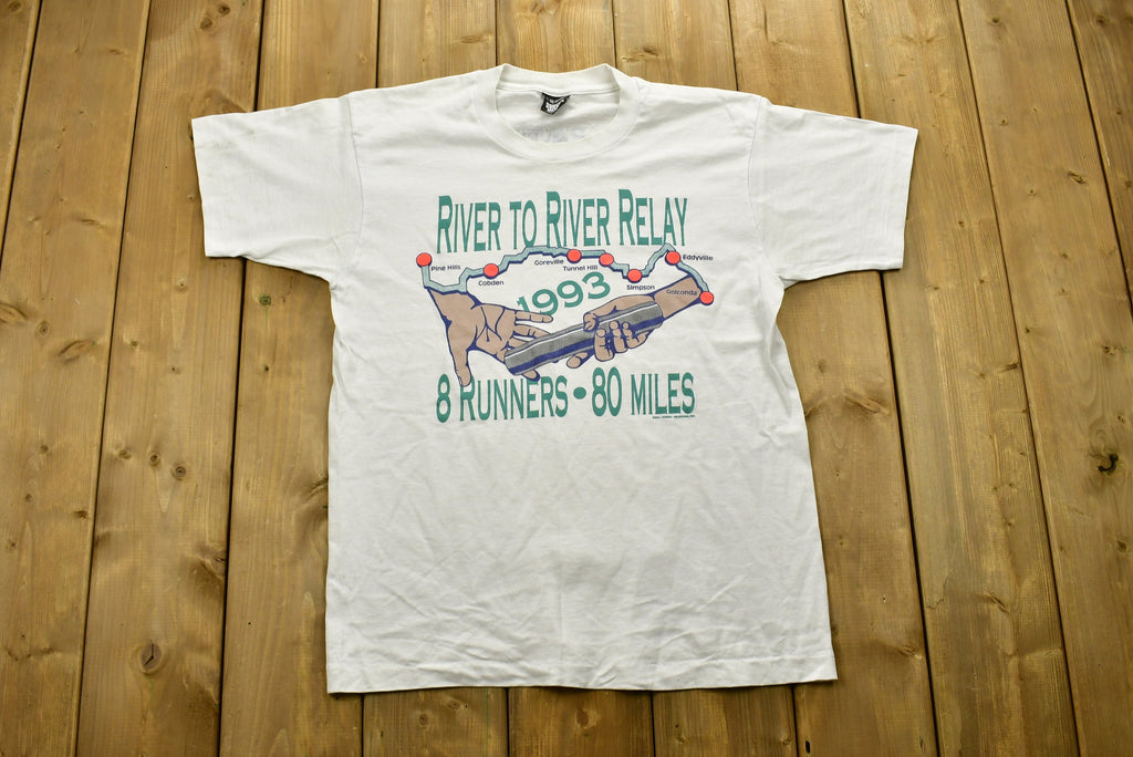 Vintage 1993 River To River Relay Single Stitch T-Shirt , Made In USA , Graphic , 80s , 90s , Streetwear