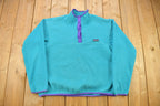 Vintage 1990s Patagonia T-Snap Fleece Kids Sweater Size 13-14