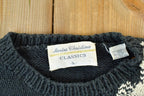 Vintage 1990s Marisa Christina Classics Cable Knit Floral Crewneck Sweater FAB Shirt
