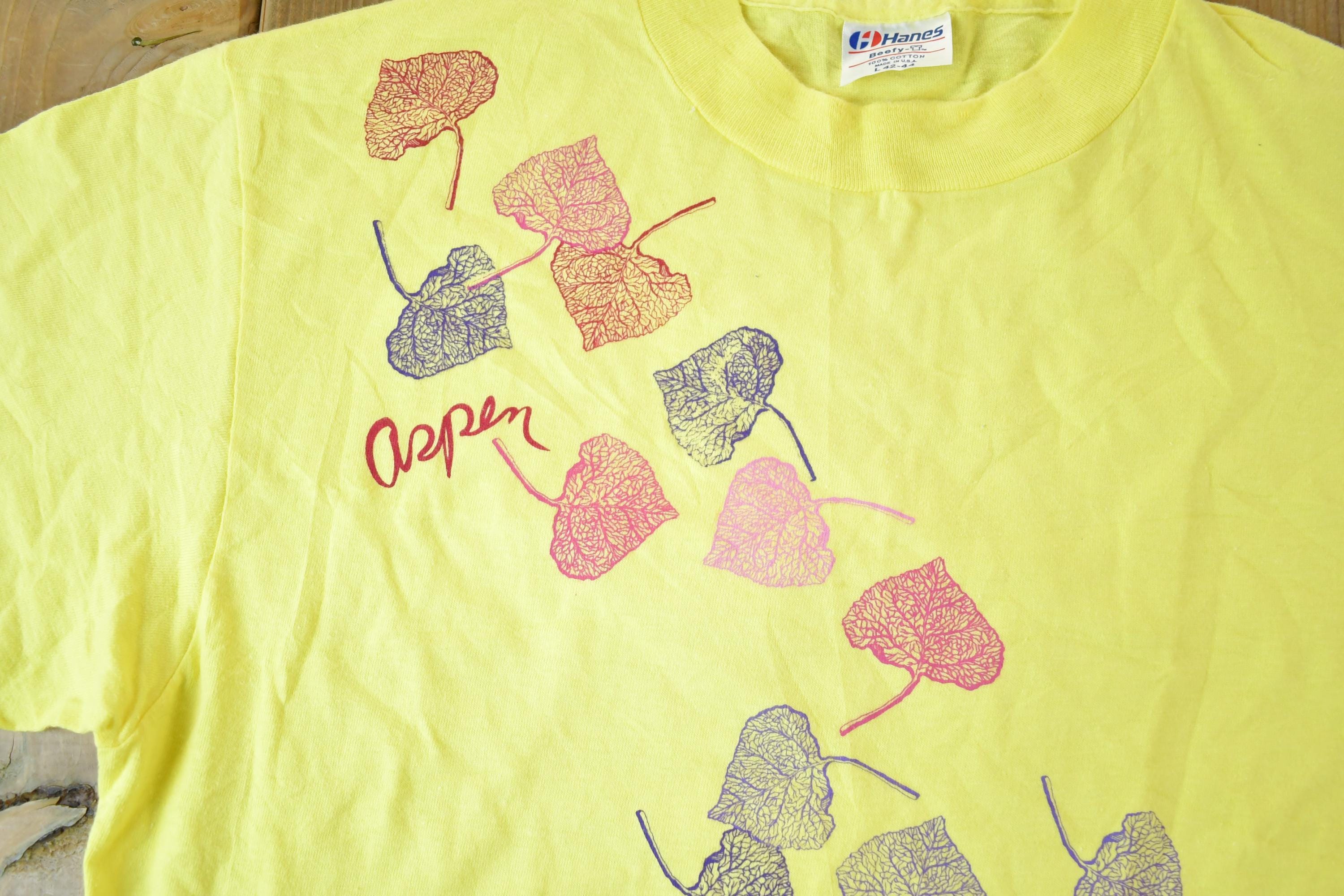 Vintage 1990s Aspen Leaf Design Souvenir T-Shirt Mens L