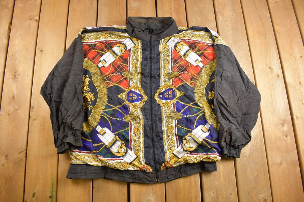 Vintage 1990s Equestrian Equestrian Theme Wind Breaker Jacket