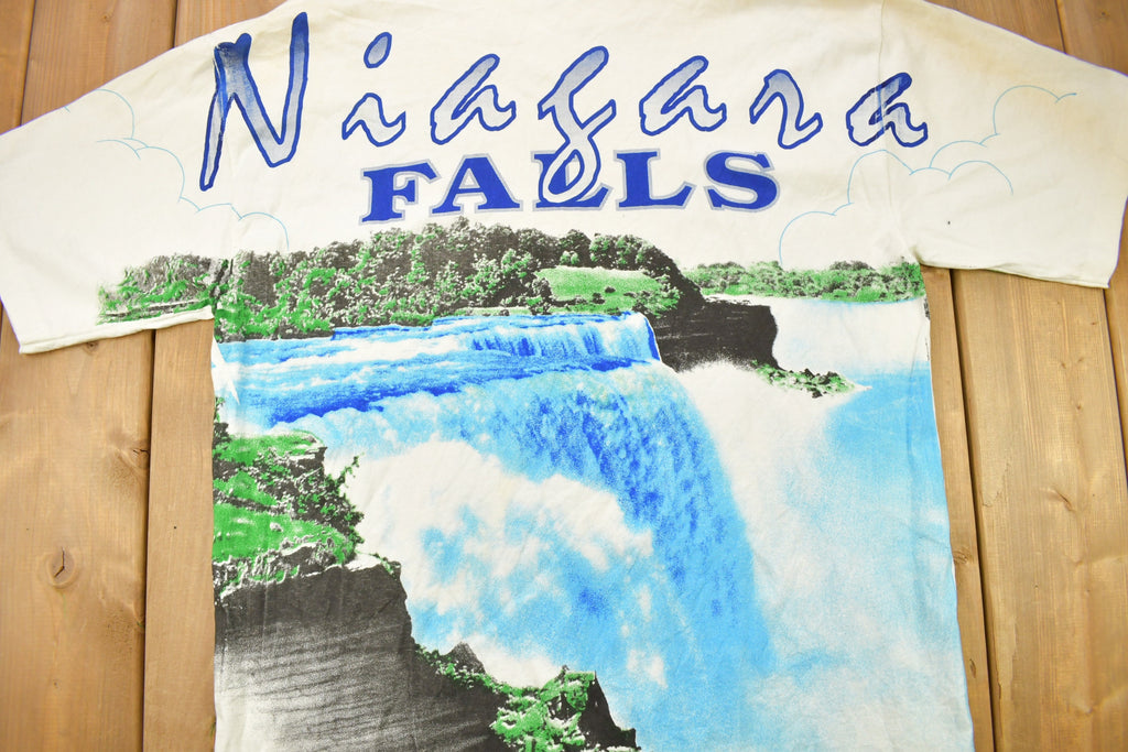 Vintage 1990s Niagara Falls All Over Print Souvenir T Shirt