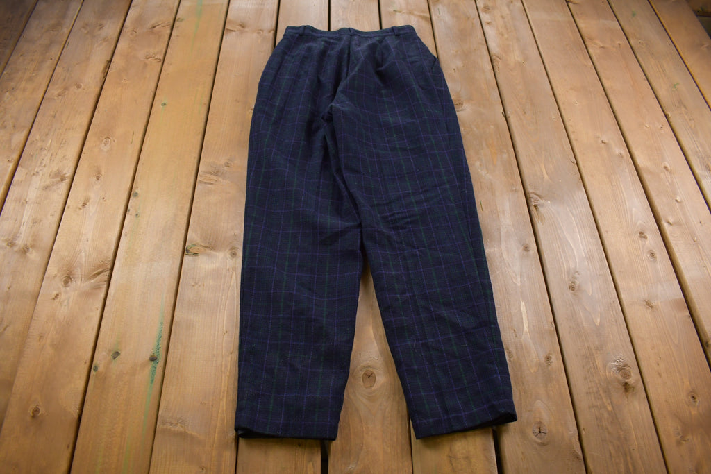 Vintage 1990's Fundamental Things Pleated Plaid Trousers 28 x 30