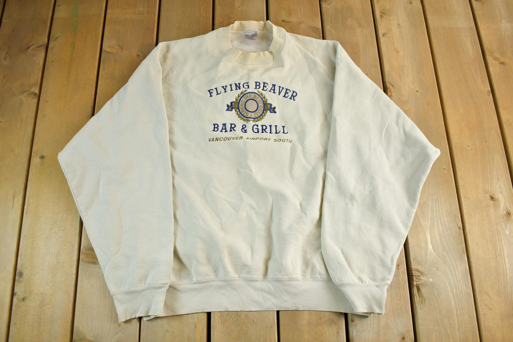 Vintage 1990s Flying Beaver Bar Grill Crewneck Sweatshirt Mens XL