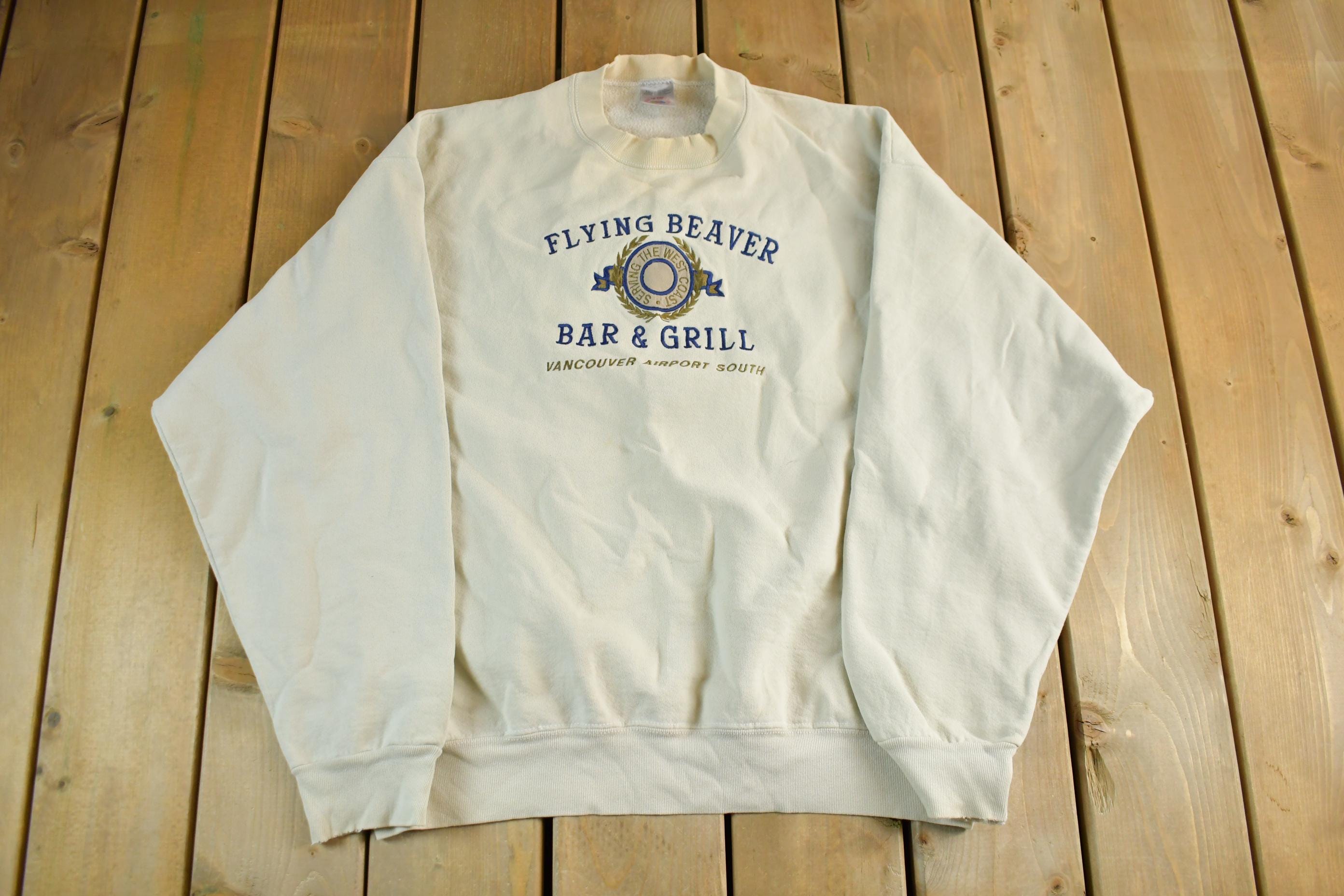 Vintage 1990s Flying Beaver Bar Grill Crewneck Sweatshirt Mens XL