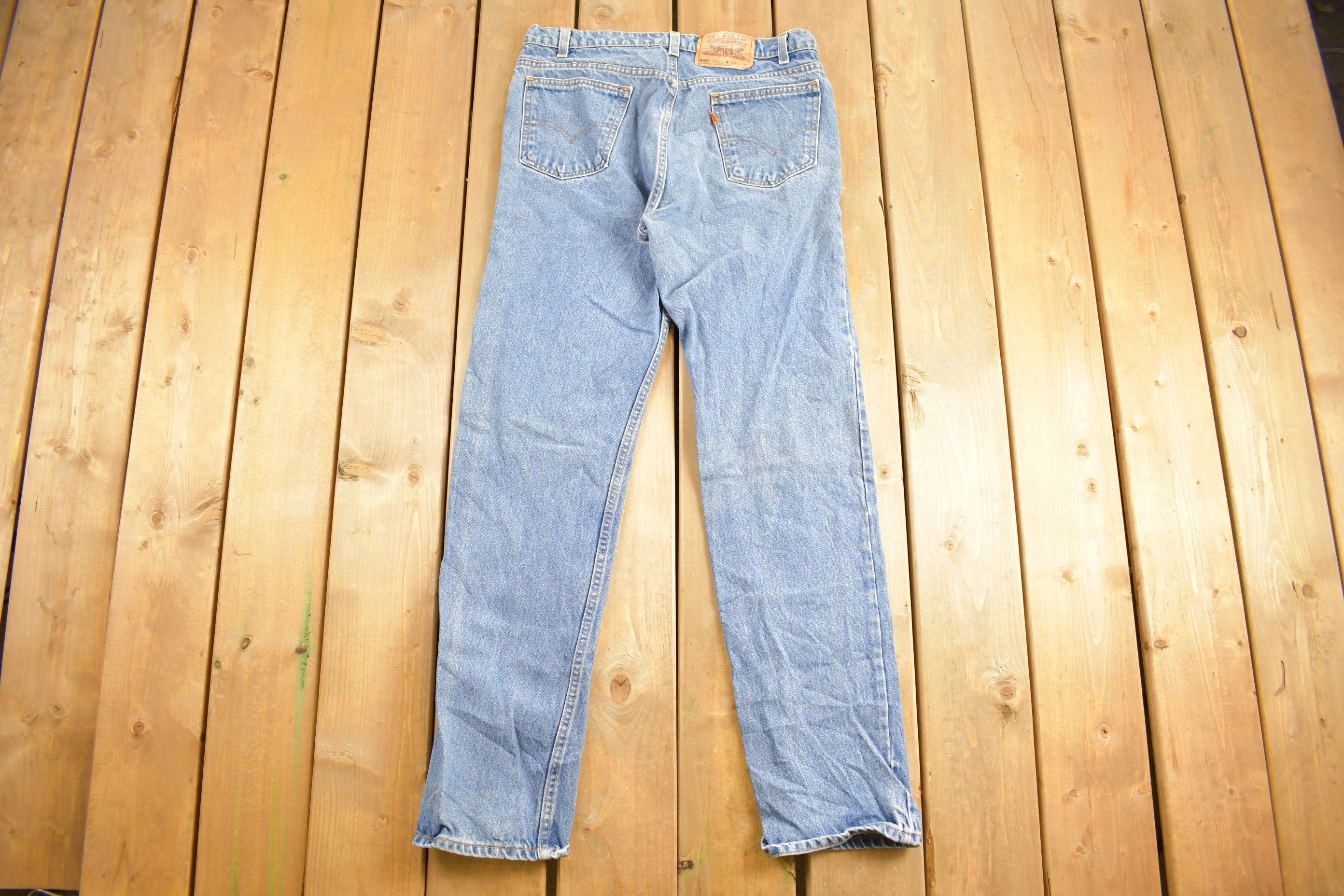 Vintage 1990s Levi's 505 Orange Tab Jeans Size 32 x 32