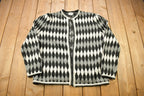 Vintage 1990s Koret All Over Pattern Open Knitted Cardigan Sweater