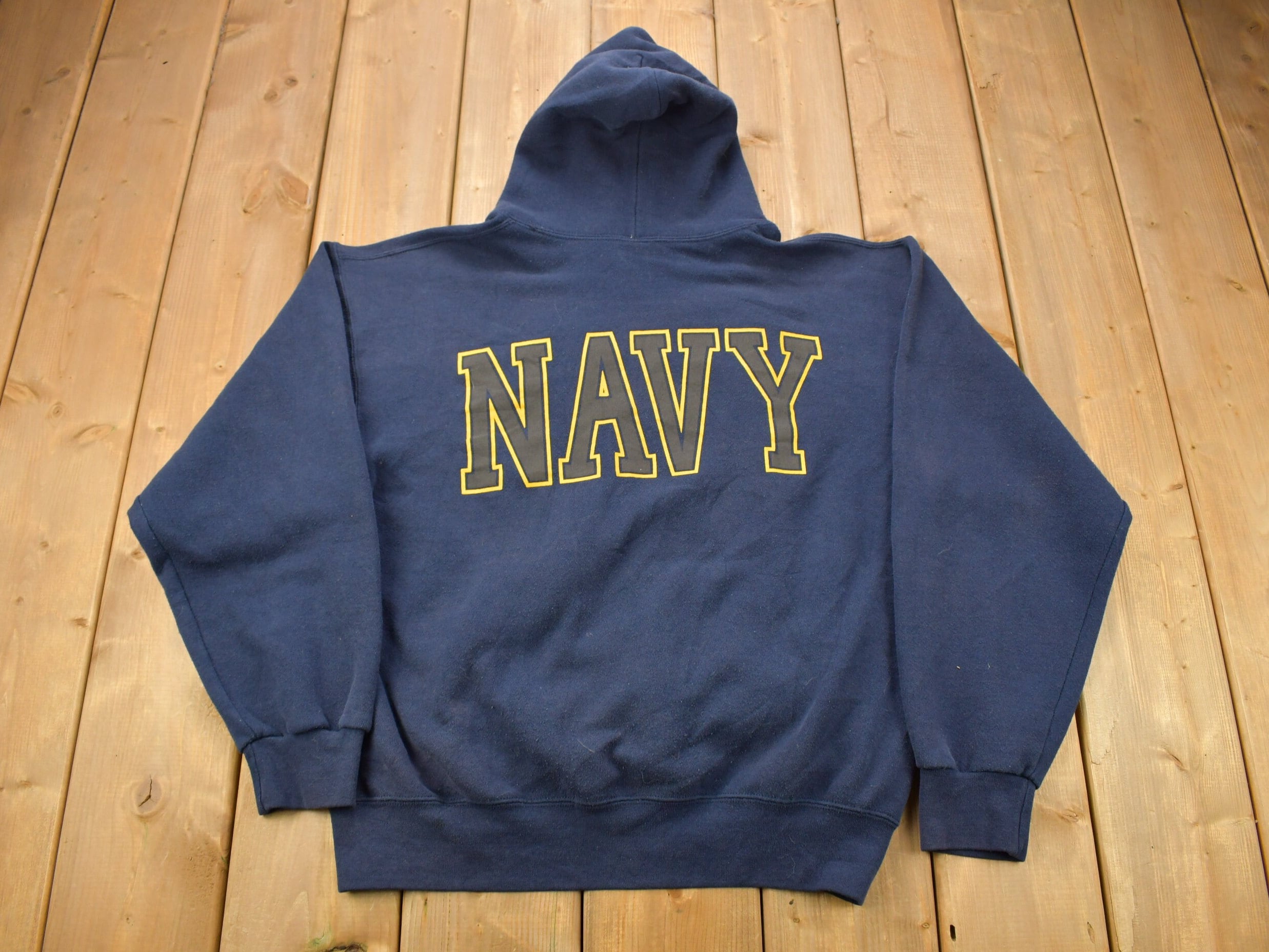 Vintage 1990s United States navy Graphic Hoodie  90s Hoodie  Vintage Sweater