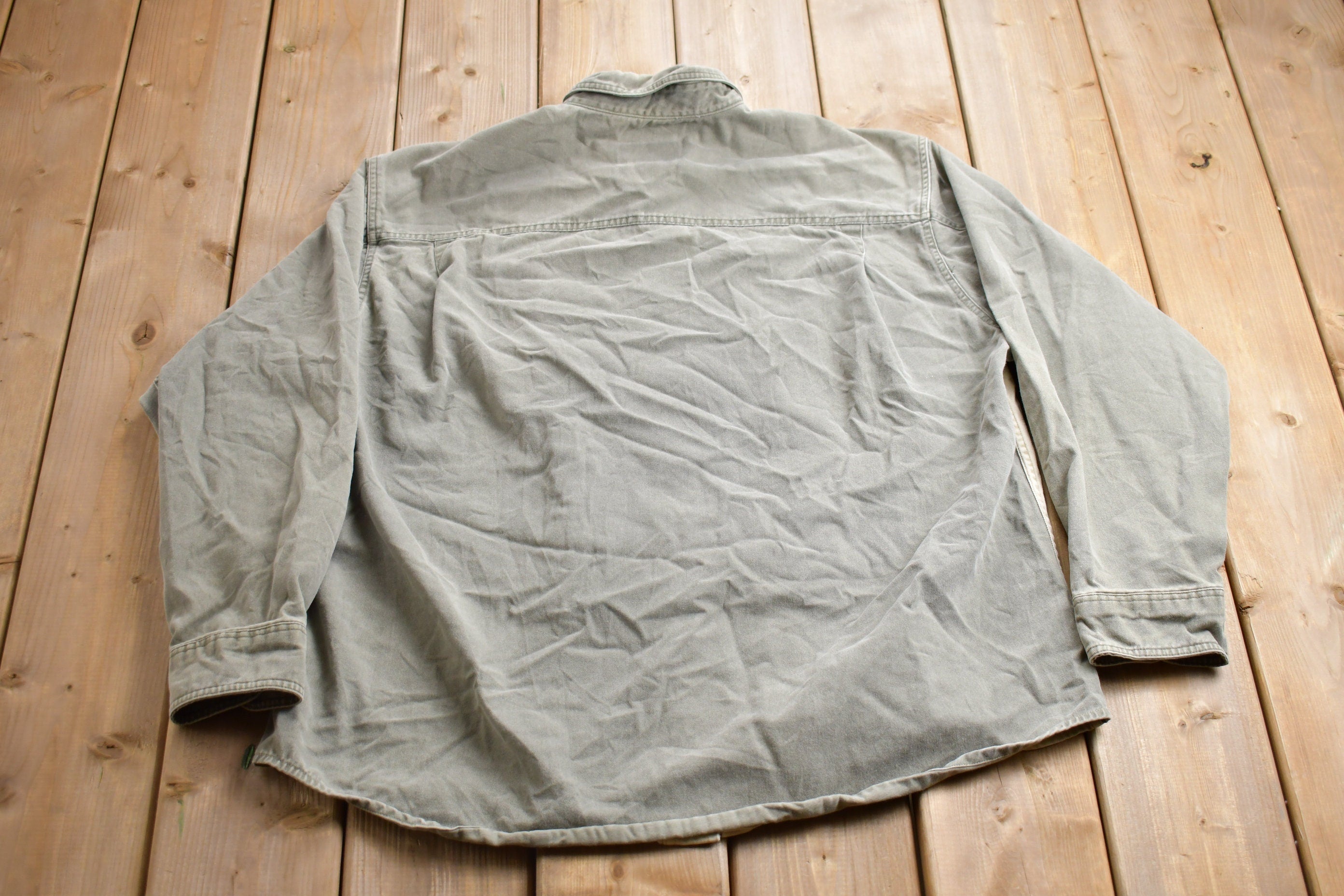 Vintage 1990s Woolrich Color Block Blank Button Up Shirt