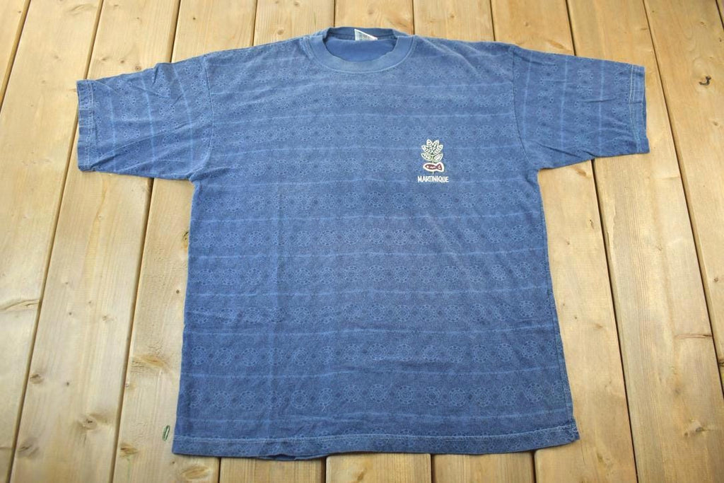 Vintage 1990s French Sport France Martinique Souvenir Graphic T-Shirt