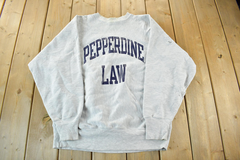 Vintage 1990s Pepperdine Law Champion Reverse Weave Crewneck Sweatshirt