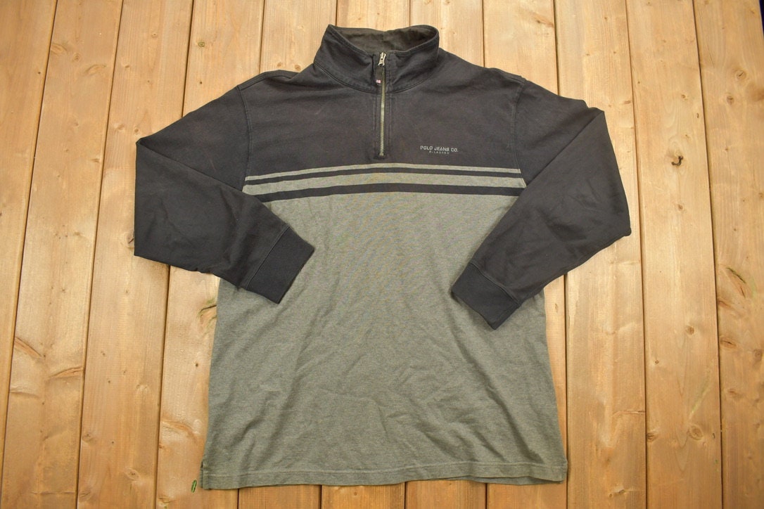Vintage 1990s Polo Jeans Quarter Zip Sweatshirt