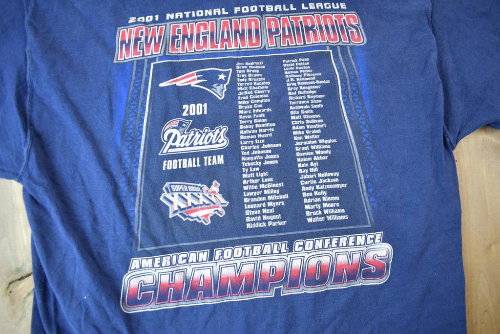 Vintage 2001 New England Patriots AFC Champions Graphic T-shirt