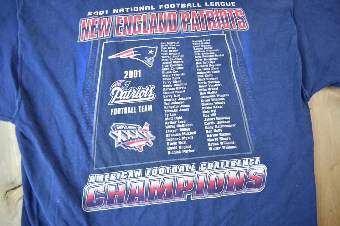 Vintage 2001 New England Patriots AFC Champions Graphic T-shirt
