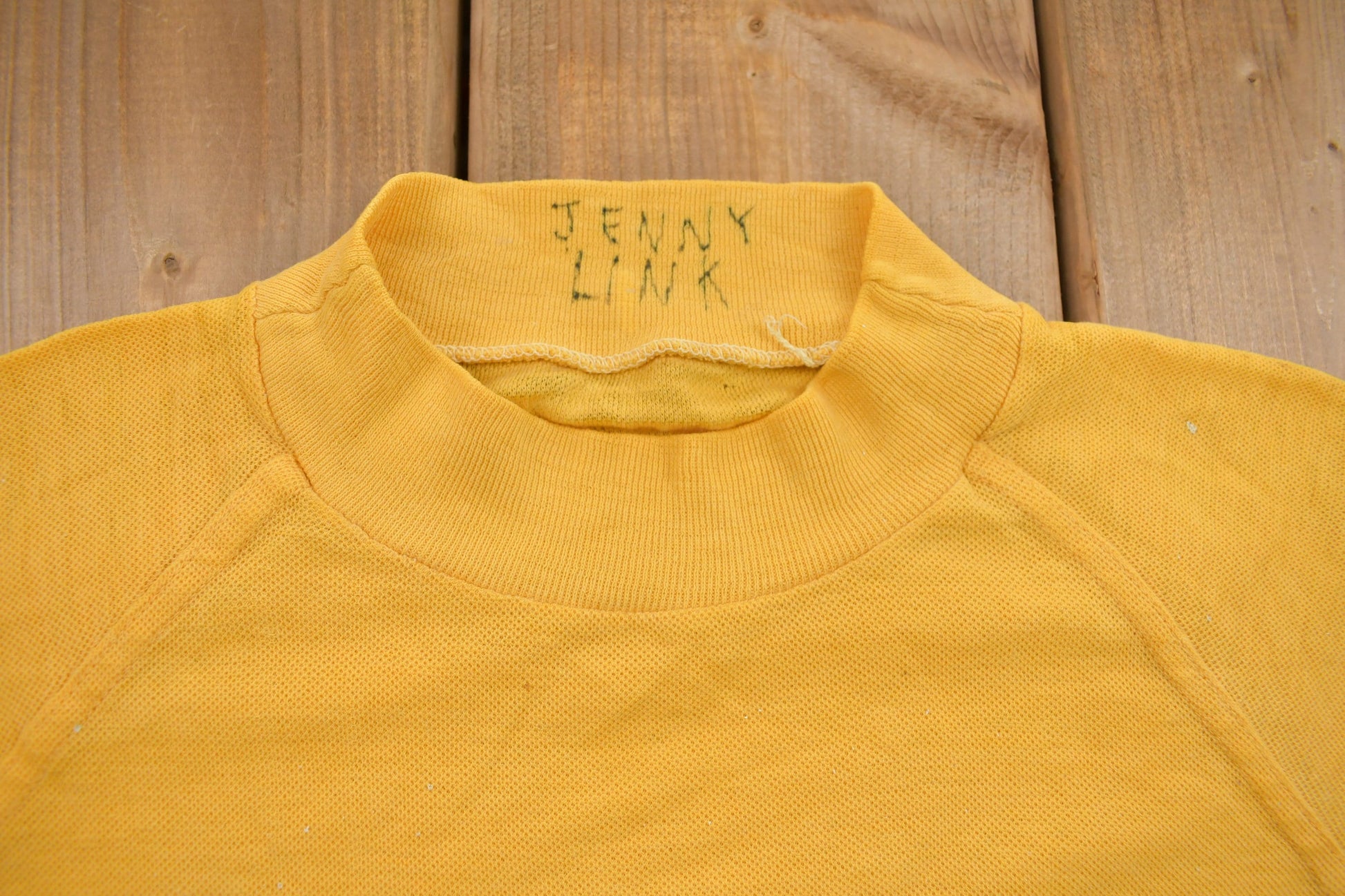 True Vintage 1970s Women's Mock Neck Distressed T Shirt