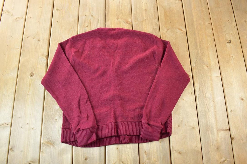 Vintage 1970s Raymond Eaton Knit Perfect Mild Distress Cardigan Sweater Made In USA
