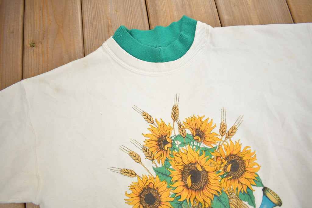 Vintage 1990s Sunflower Double Collar Crewneck Sweater
