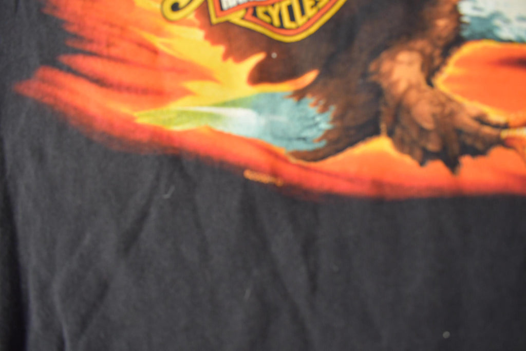 Vintage 2000 Harley Davidson Motorcycles N. Canton Ohio Freedom Graphic T-Shirt