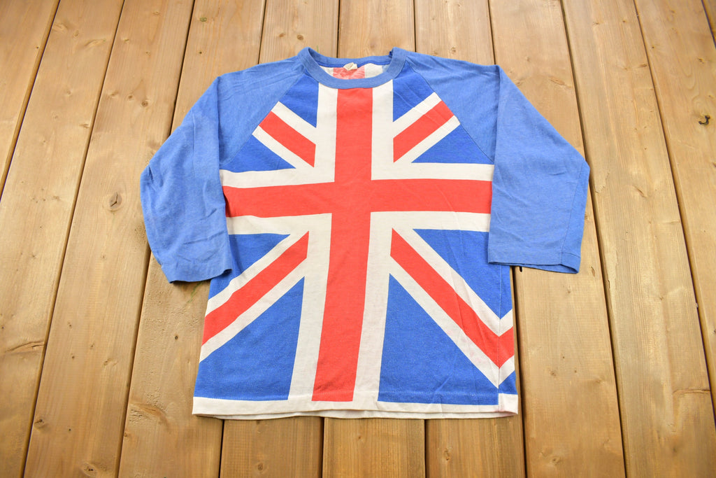 Vintage 1970s United Kingdom Flag Graphic Raglan T Shirt