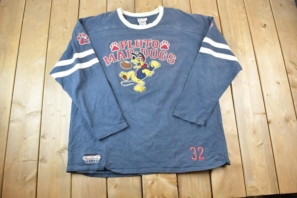 Vintage 1990s Pluto Maddogs Football Mickey Mouse Disney Crewneck