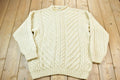 Vintage 1980s Paul James 100% Wool 3D Cable Knit Sweater