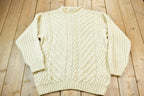 Vintage 1980s Paul James 100% Wool 3D Cable Knit Sweater