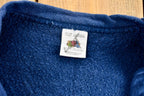 Vintage 1990s Navy Blue Blank Cardigan Sweatshirt / Fleece Lined Cardigan Sweatshirt / Vintage Athleisure Cardigan