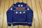 Vintage 1980s Fir JC Penney Knit Abstract Pattern Crewneck Sweater Mens Large