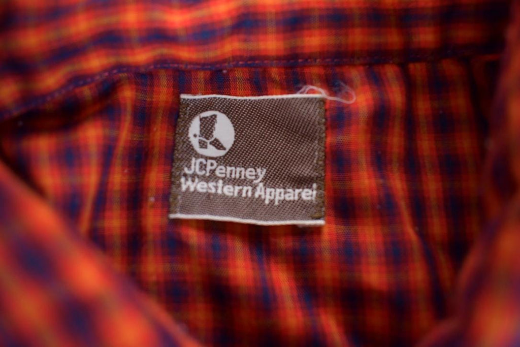 True Vintage 1980s JCPenny Western Apparel Western Cowboy Long Tail Button Up Shirt