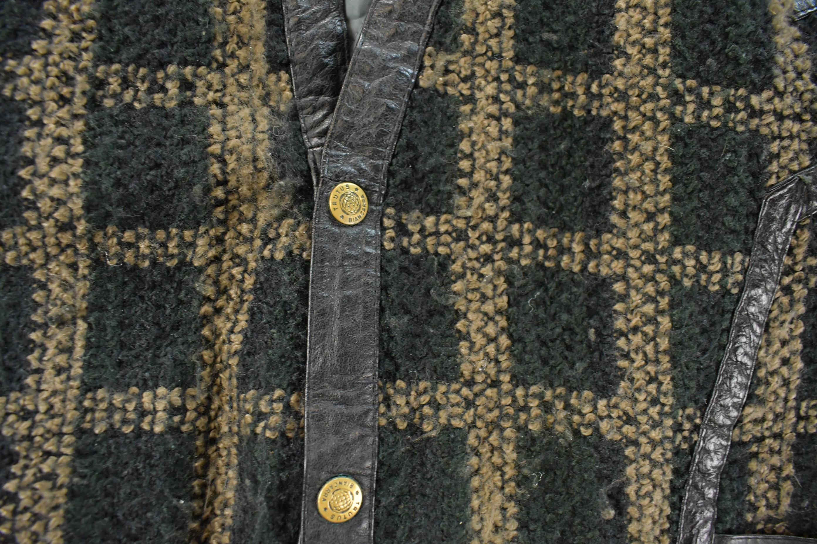 Vintage 1980s Trutus Biancaria Insulated Knit Cardigan Sweater Jacket Men's Small