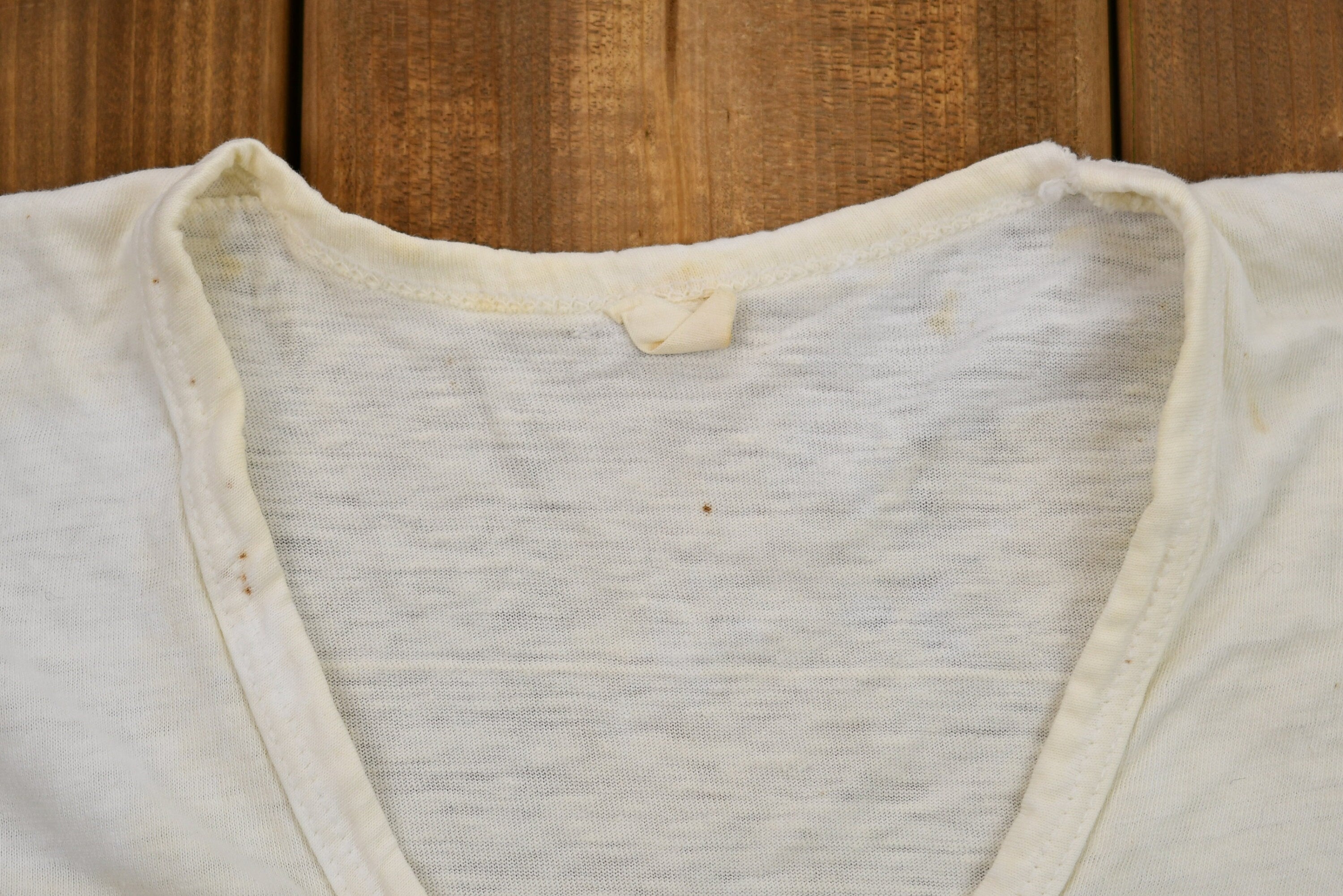 Vintage 1974 Naturally Distressed Bruce Lee Iron-On Graphic V-Neck T-Shirt