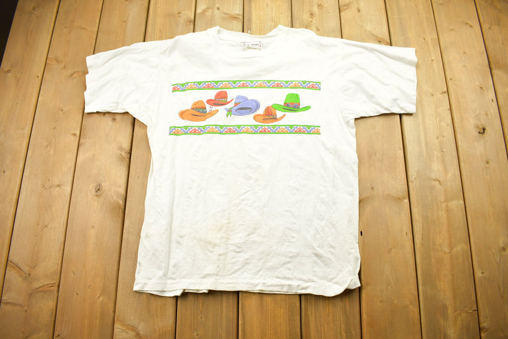 Vintage 1990s Cowboy Hat Western Style T Shirt