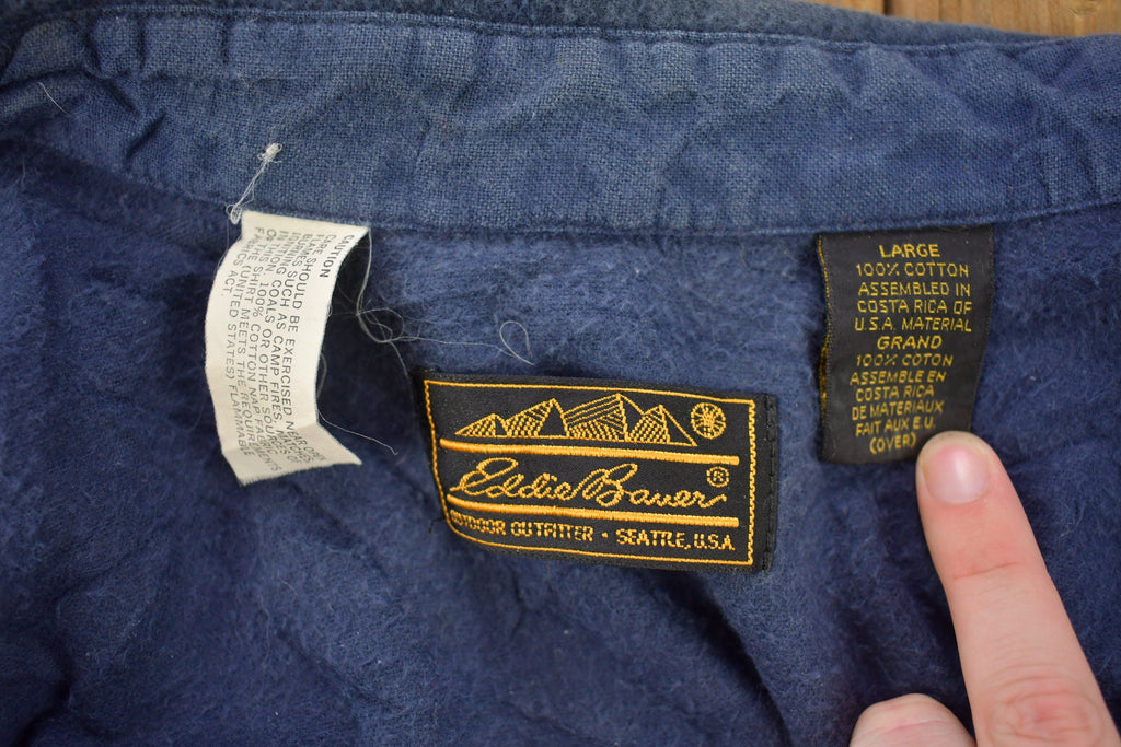 Vintage 1990s Eddie Bauer Blank Button Up Shirt  1990s Button Up  Vintage Flannel  Basic Button Up  Vintage Eddie Bauer