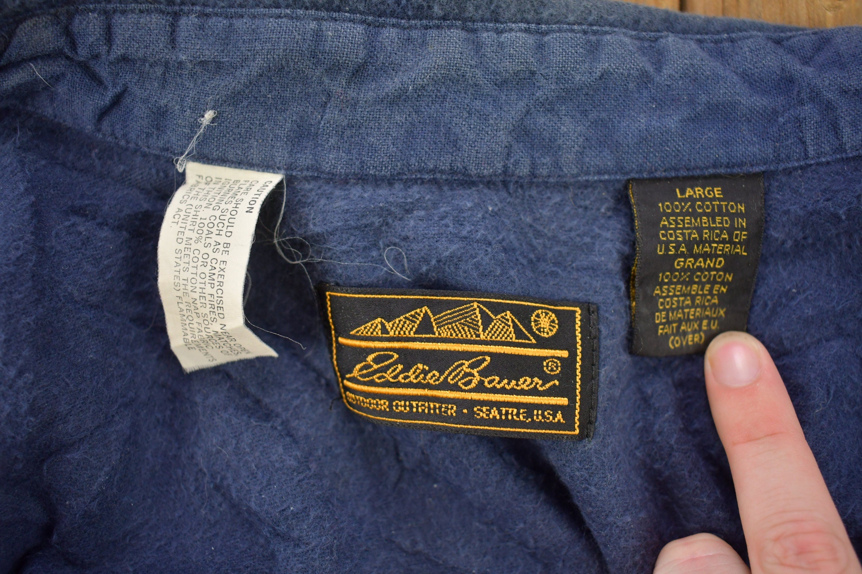 Vintage 1990s Eddie Bauer Blank Button Up Shirt  1990s Button Up  Vintage Flannel  Basic Button Up  Vintage Eddie Bauer