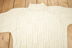 Vintage 1990s Karen Scott II Cable Knit Mockneck Sweater