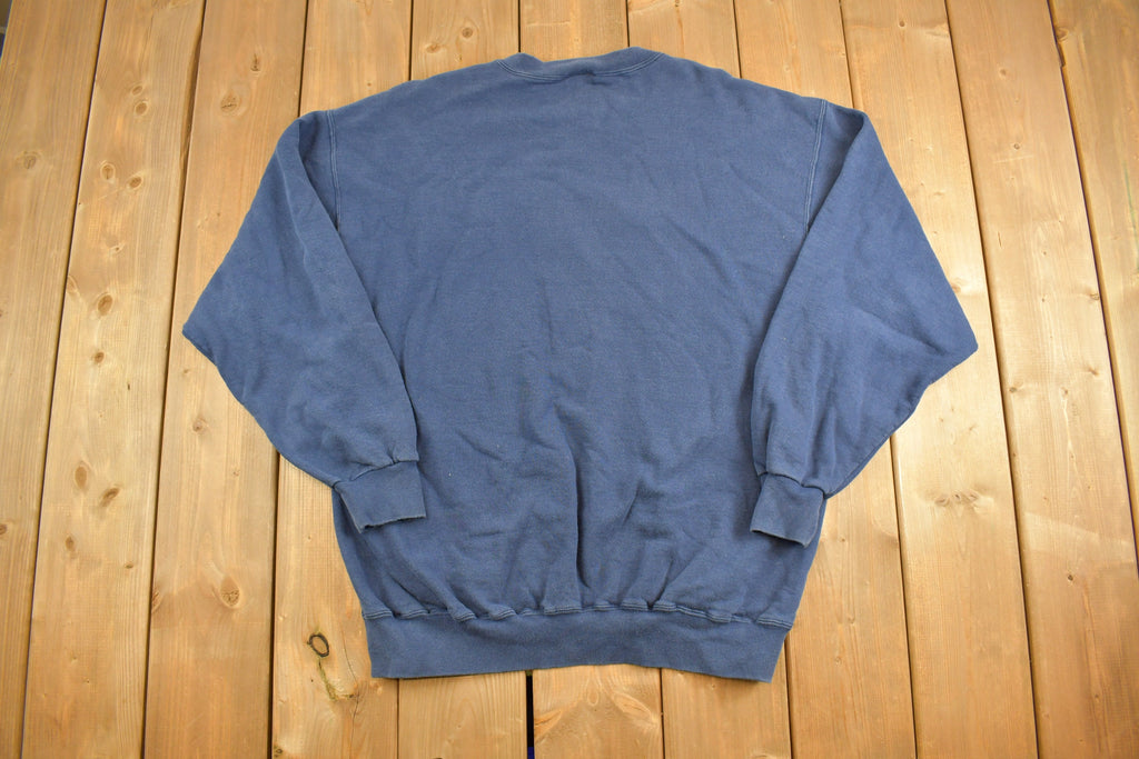 Vintage 1990s Russell Athletics Blank Navy Crewneck Sweatshirt