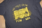 Vintage 1980s Live Free Or Die POW-MIA Graphic T Shirt