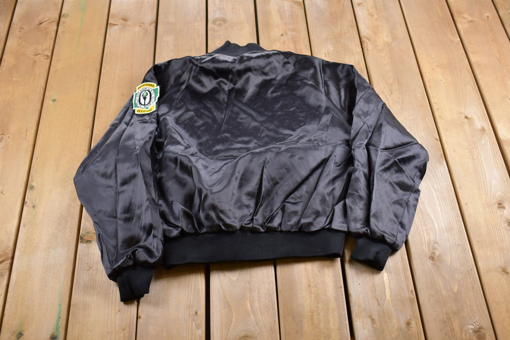 Vintage 1990s Wear Guard OWOA Wrestling Satin Bomber Jacket