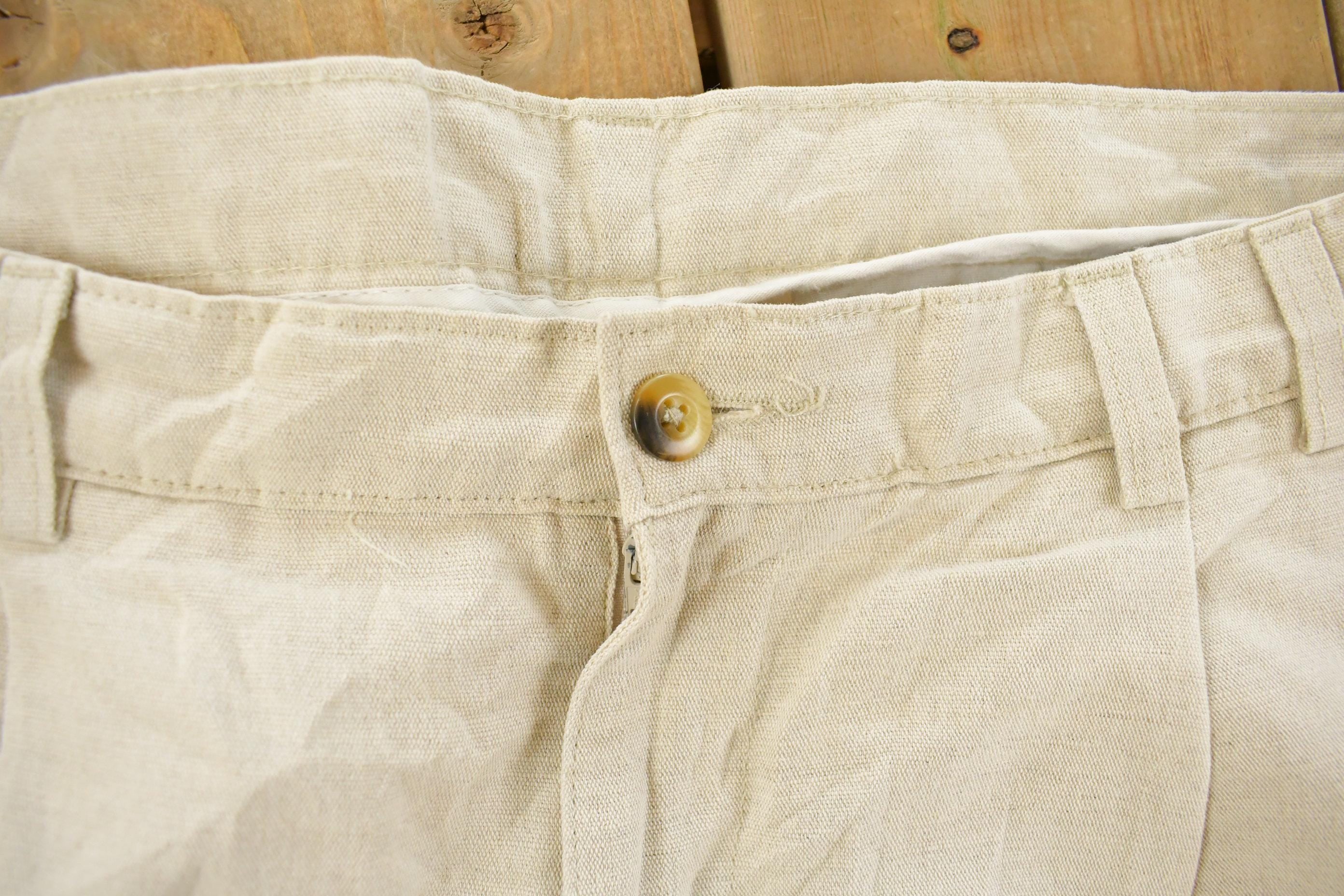 Vintage 1980s Jos. A. Banks Linen Pleated Trousers Men's 33 x 28