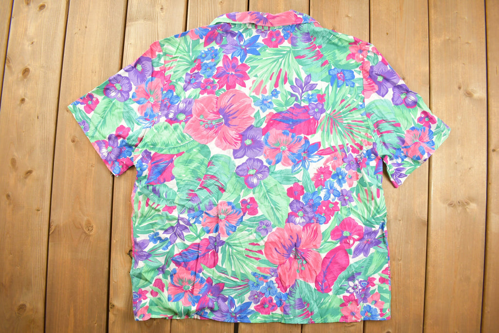 Vintage 1980s Floral Button Up Shirt