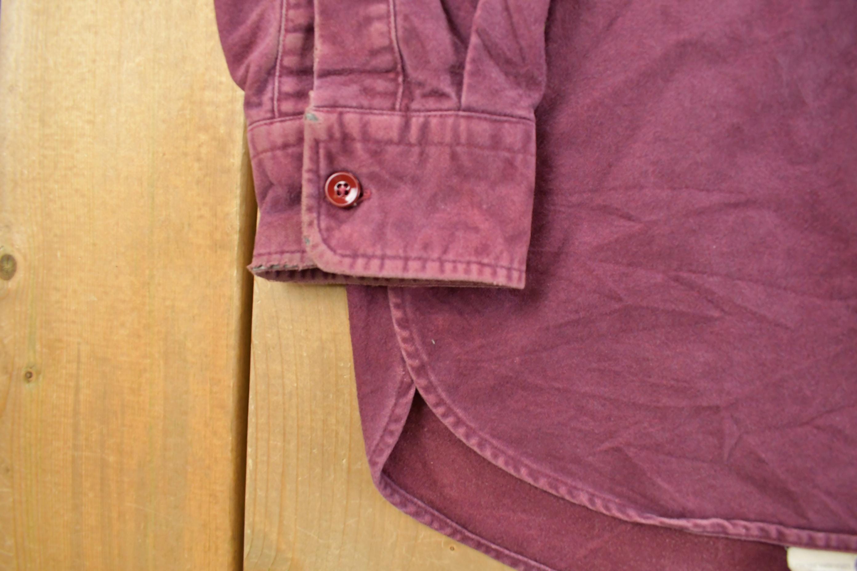 Vintage 1990s L.L. Bean Chamois Cloth Button Up Shirt Men's L