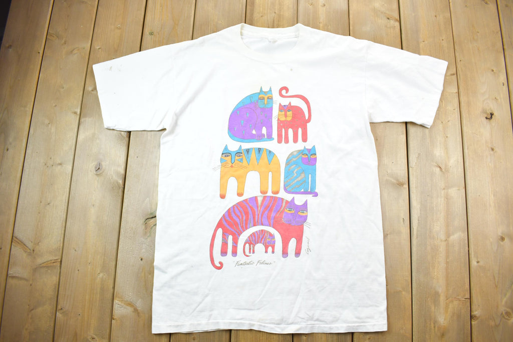 Vintage 1990s Cat Theme Graphic T-Shirt