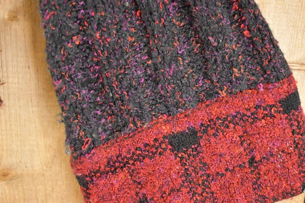 Vintage 1990s Curio Abstract Knit Cardigan Sweater Women's L / Preppy Knit Cardigan / Fancy Knit Vintage Cardigan / Grunge Sweater