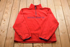 Vintage 1990s Nautica Jeans Quarter Zip Fleece Sweater / Sportswear / 90s Fleece Quarter Zip / Streetwear / Athleisure / Hiking